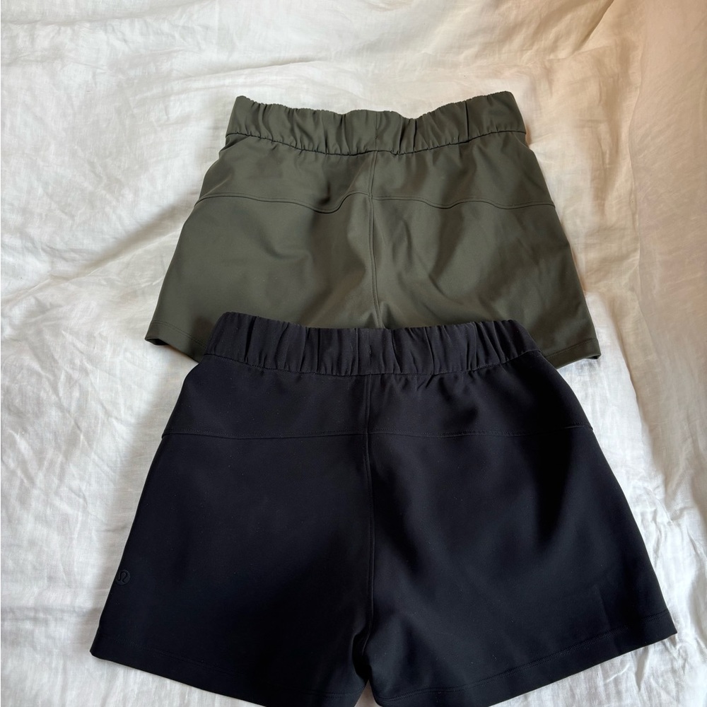 Lululemon Athletica Set of Black and Olive Green Shorts - Picture 3 of 5